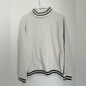 Todd Snyder White Turtleneck Sweater with Black Stripes
